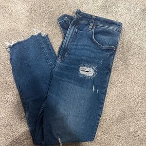 We The Free Distressed Dark Blue Cropped Jeans